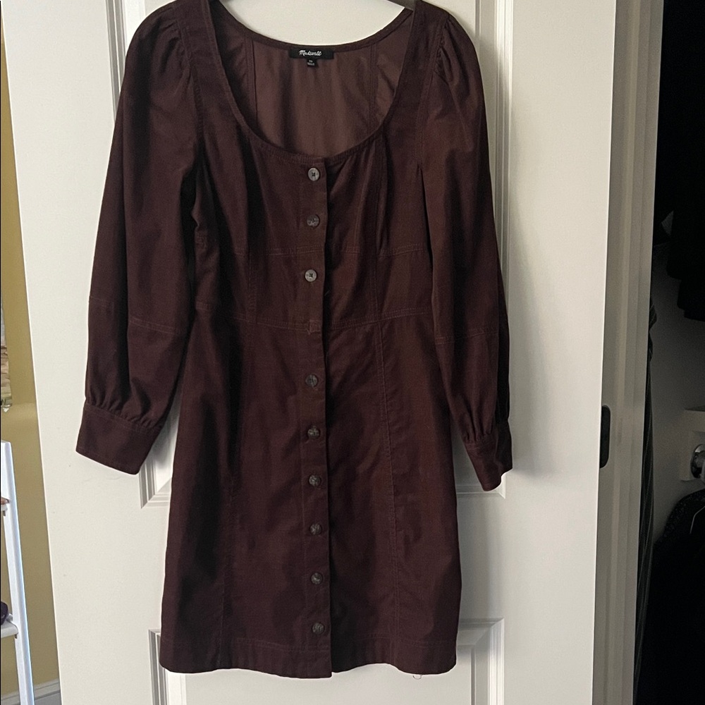 Madewell Dark Brown Button-Down Dress
